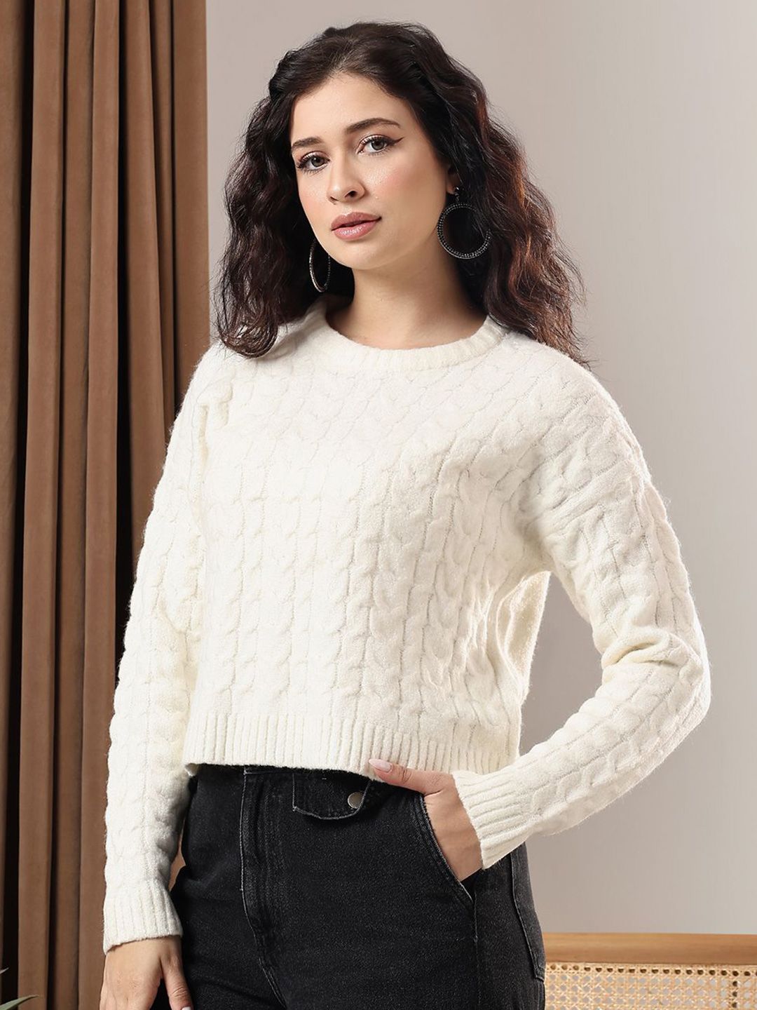 Kotty Women Long Sleeves Crop Pullover