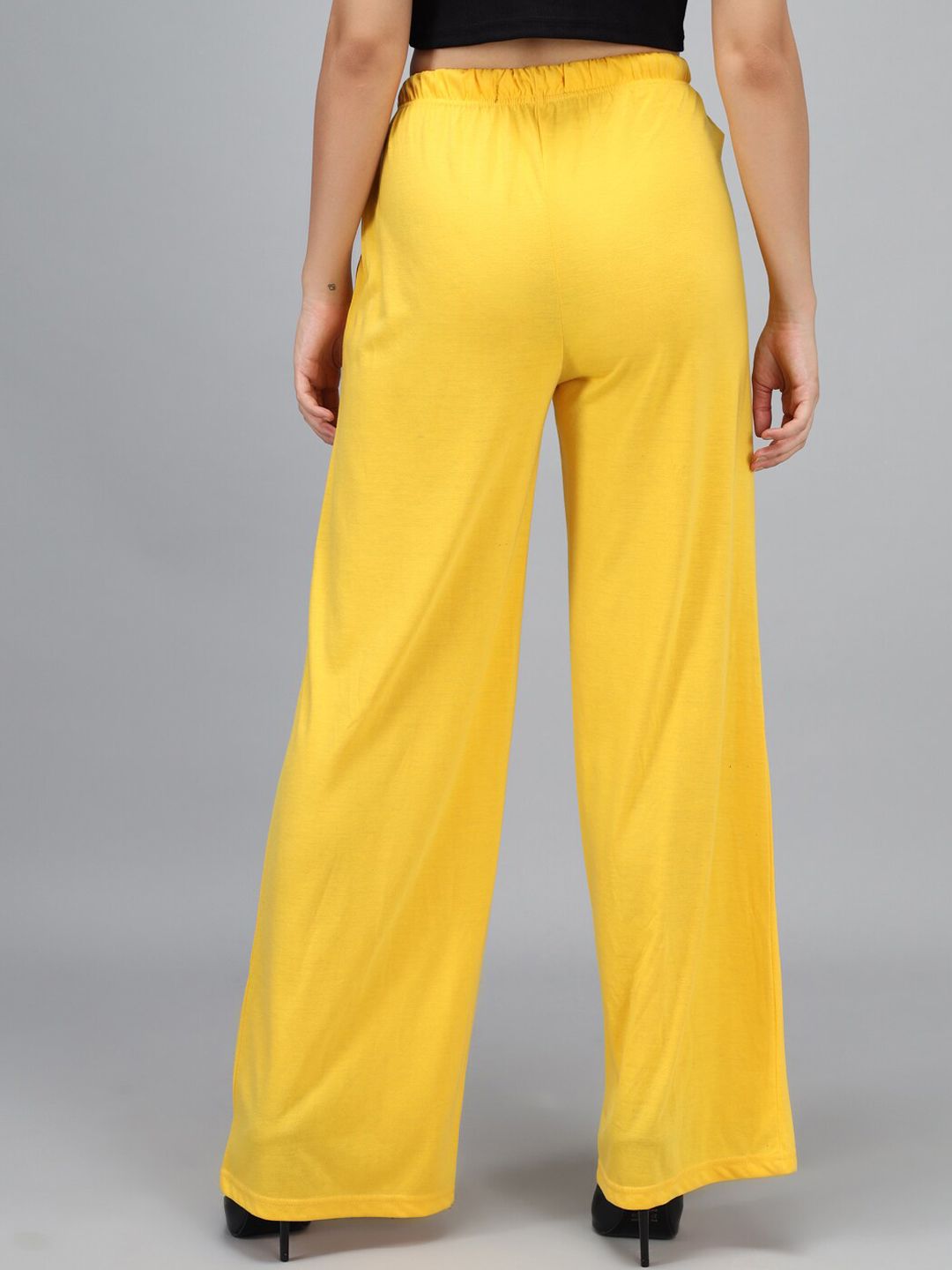 Kotty Women Yellow Loose Fit High-Rise Parallel Trousers