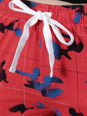 Kotty Women Red Printed Lounge Shorts