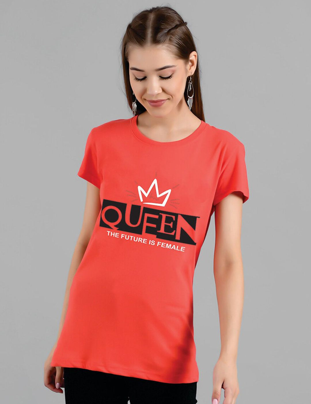 Kotty Typography Printed Regular Fit Cotton T-shirt