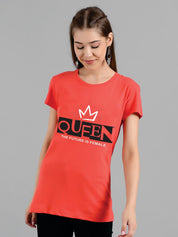 Kotty Typography Printed Regular Fit Cotton T-shirt