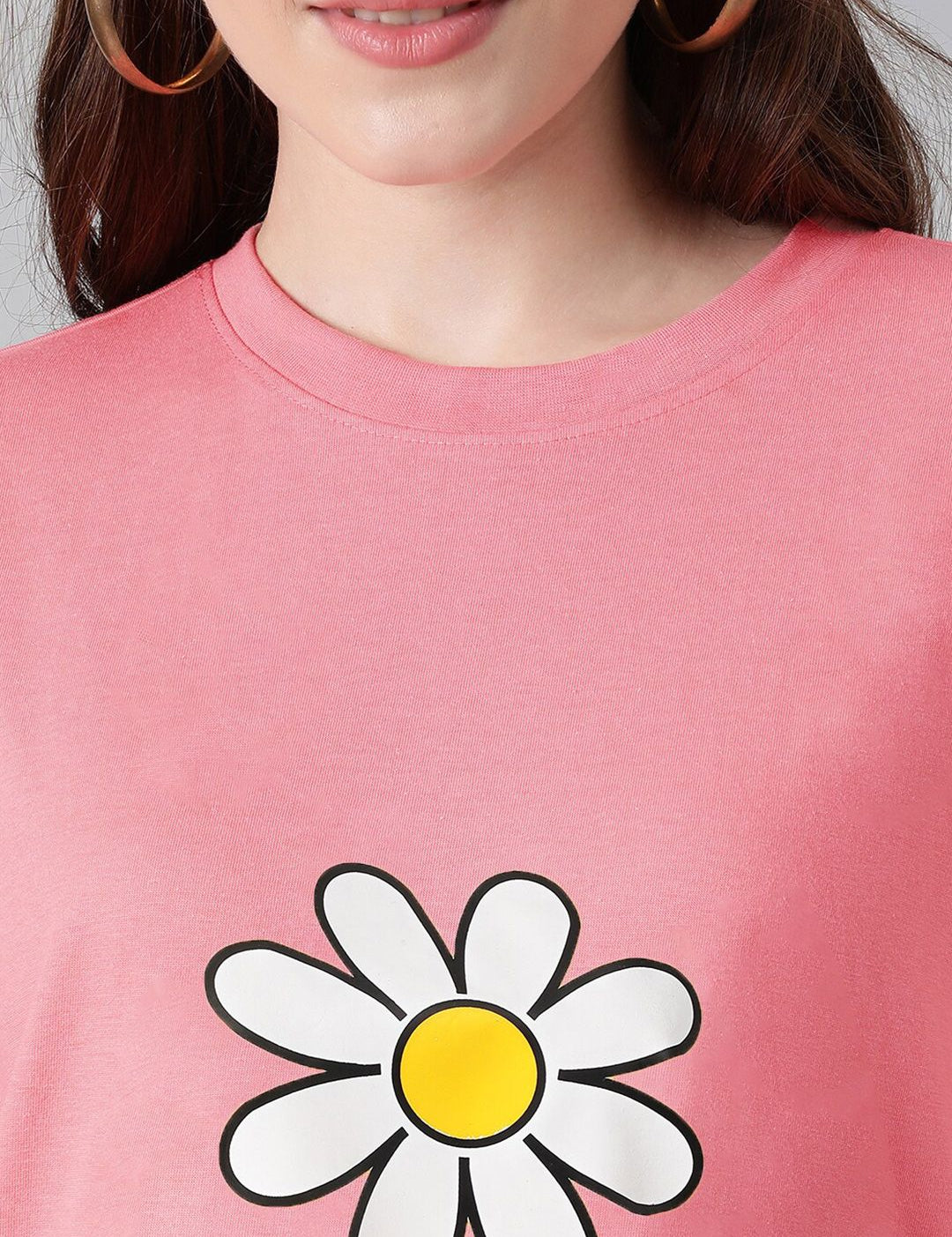 KOTTY Basics Graphic Printed Drop-Shoulder Sleeves Oversized T-shirt