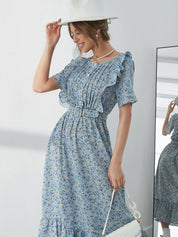 Kotty Floral Printed Midi Fit & Flare Dress