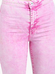 Kotty Women Pink Skinny Fit High-Rise Clean Look Cropped Jeans