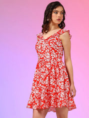Kotty Women Floral Printed A-Line Mini Dress