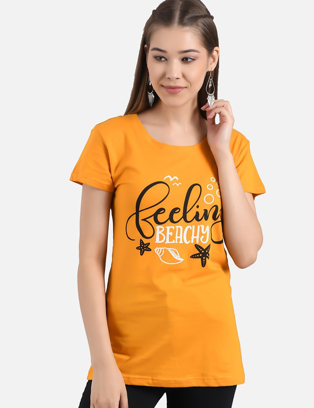 Kotty Women Pack of 2 Printed Round Neck T-shirts