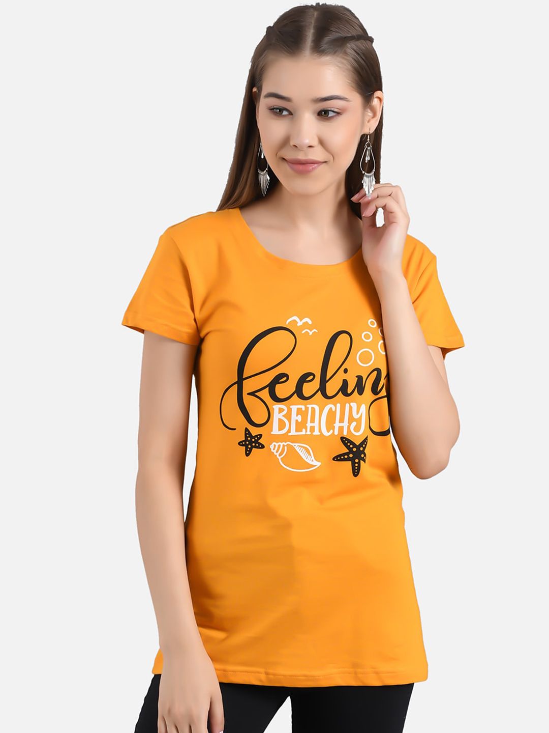 Kotty Women Pack of 2 Printed Round Neck T-shirts