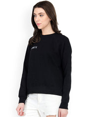 Kotty Women Black Printed Sweatshirt