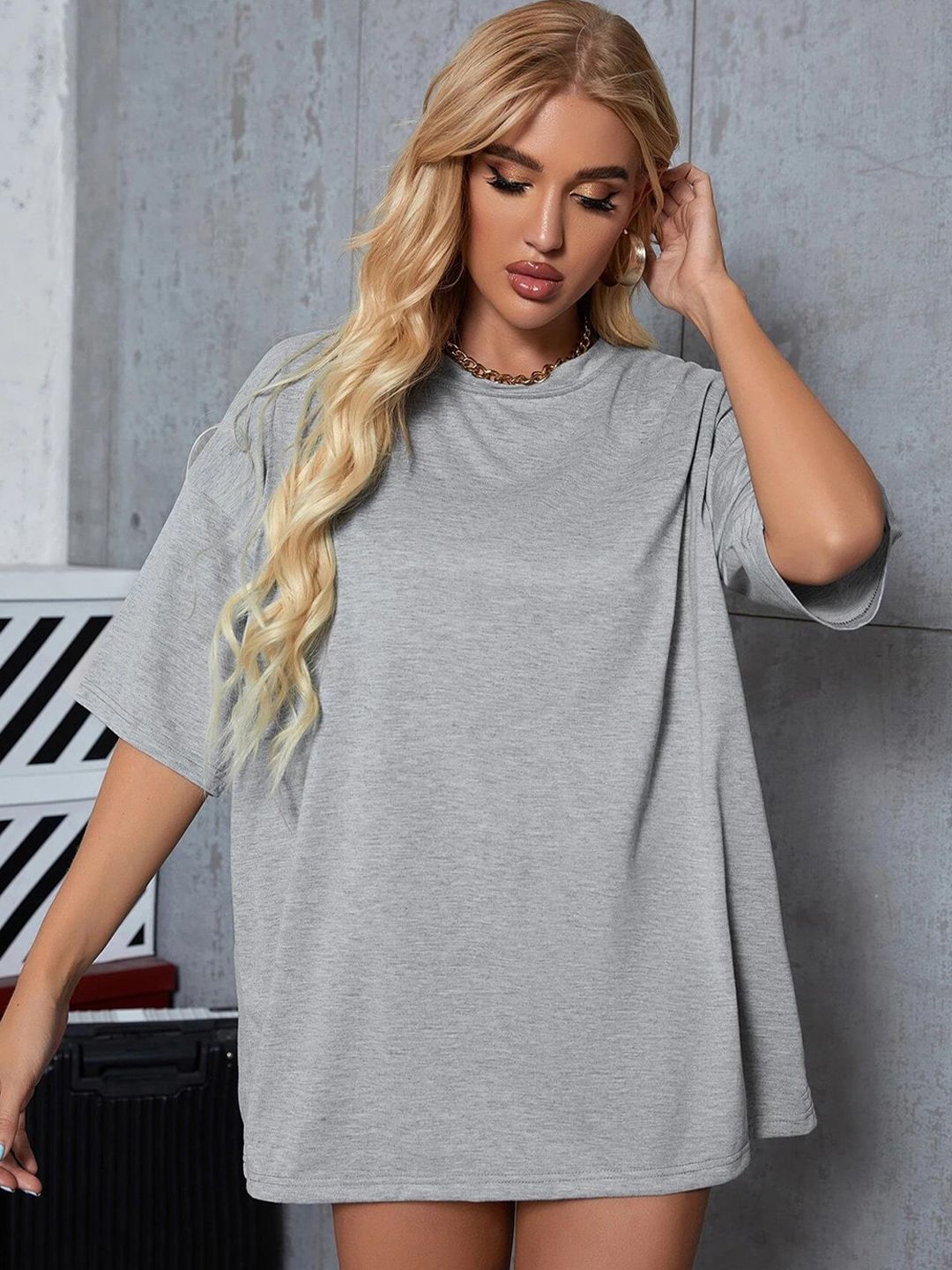 Kotty Drop-Shoulder Sleeves Longline Oversize Yoga T-shirt