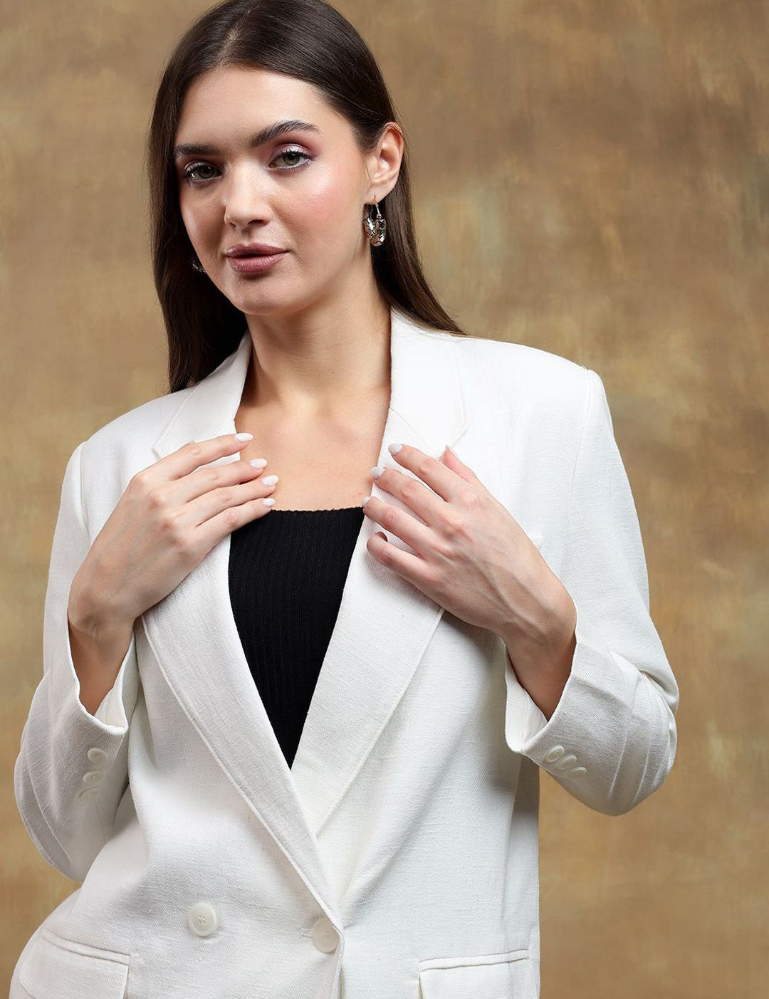 Kotty Notched Lapel Collar Long Sleeves Overcoat