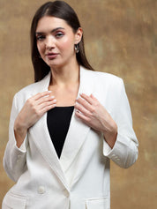 Kotty Notched Lapel Collar Long Sleeves Overcoat