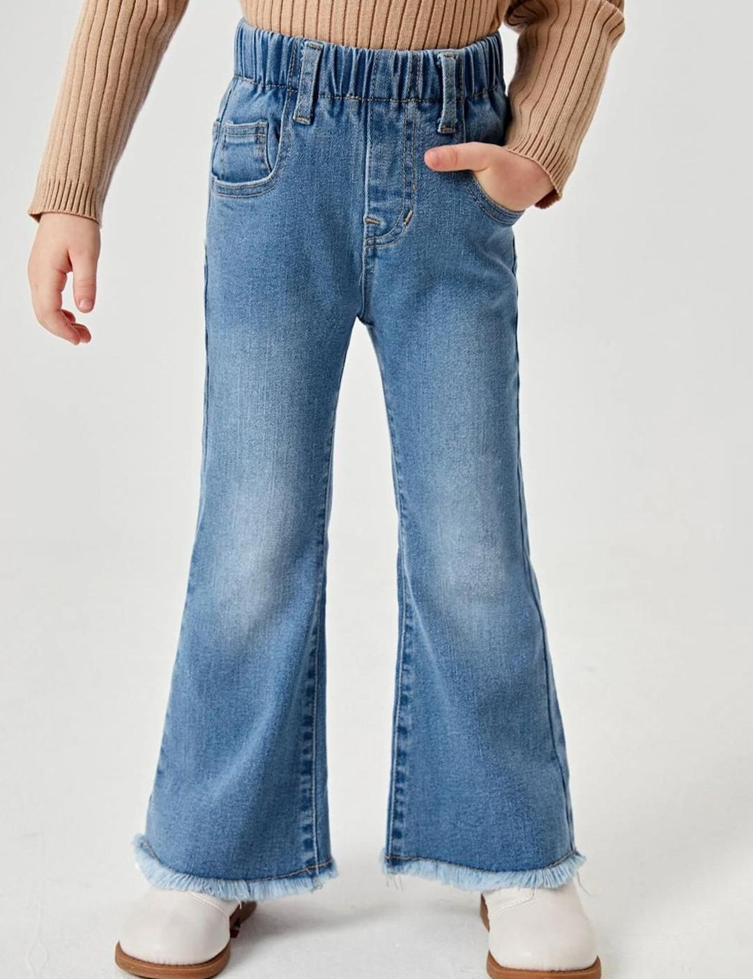 Kotty Girls Jean Flared Heavy Fade Stretchable Jeans