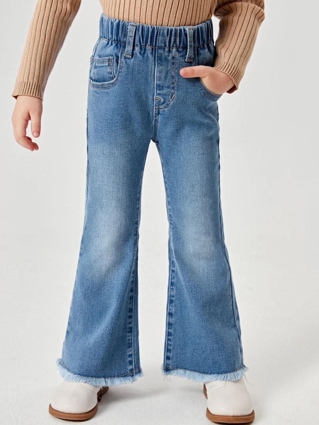 Kotty Girls Jean Flared Heavy Fade Stretchable Jeans