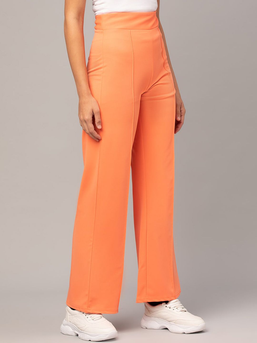 Kotty Women Pack of 2 Relaxed Straight Leg Straight Fit High-Rise Easy Wash Trousers