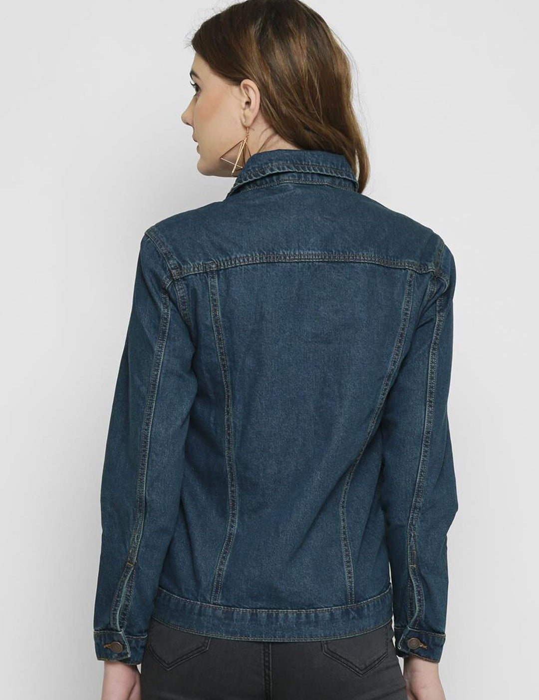 Kotty Women Blue Solid Denim Jacket