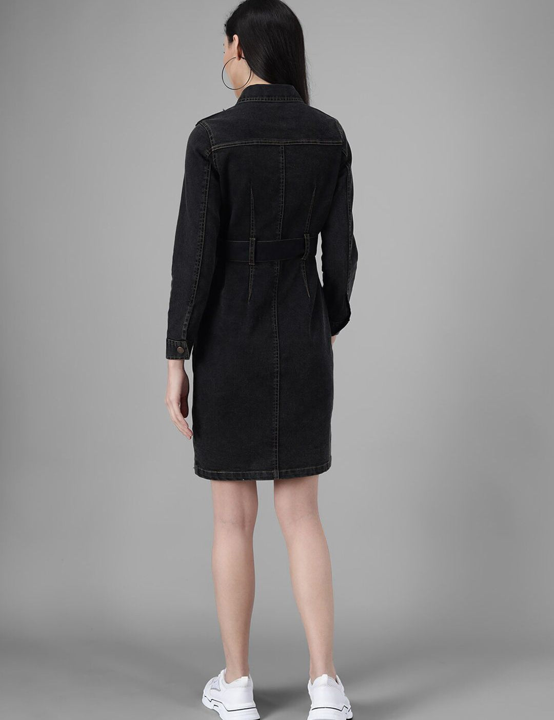 Kotty Women Black Solid Pinafore Dress