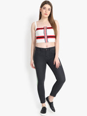 Kotty Women Black Skinny Fit High-Rise Clean Look Jeans