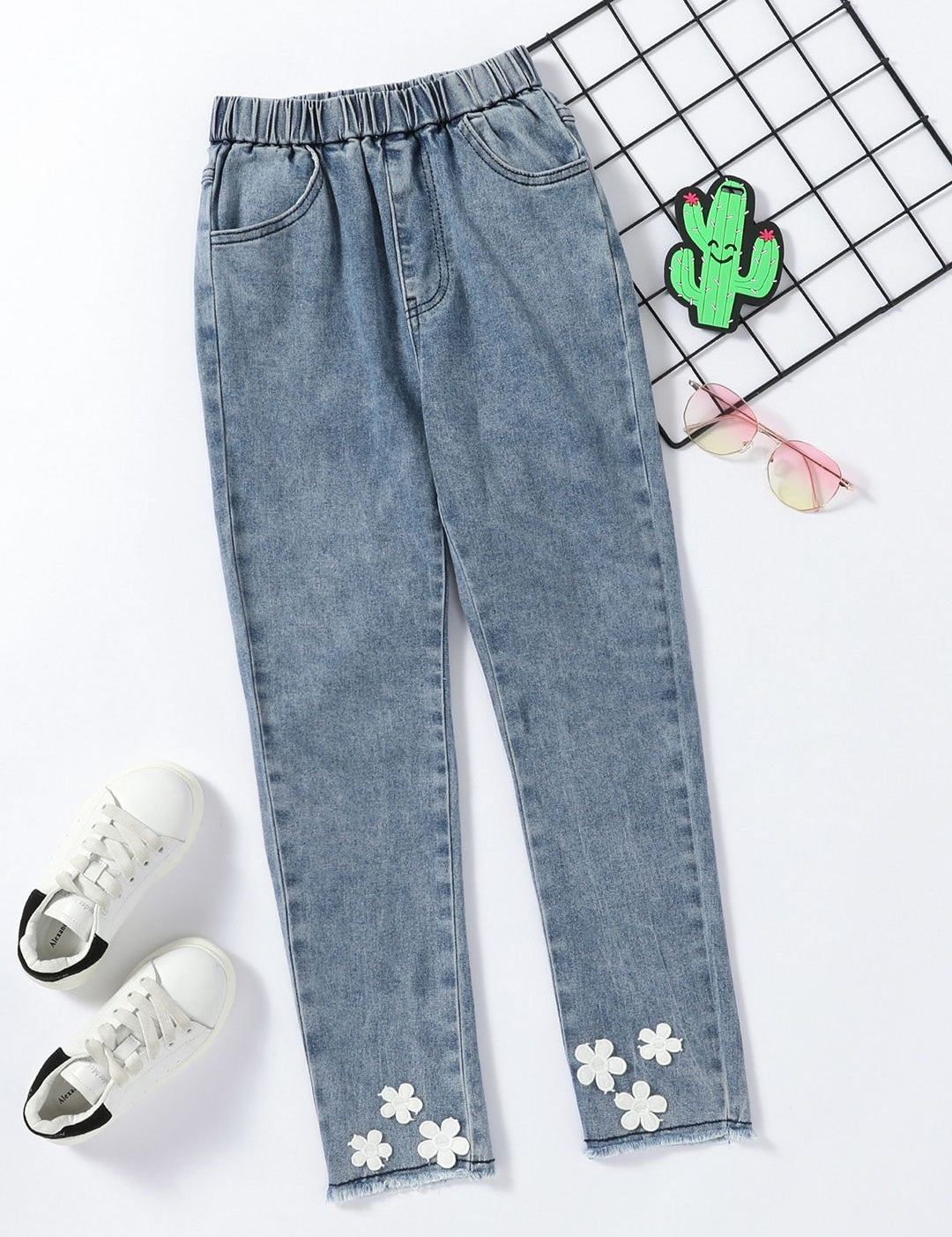 Kotty Girls Blue & White Jean Light Fade Jeans