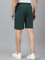 Kotty Men Green Mid-Rise Regular Shorts