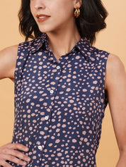 Kotty Blue Graphic Printed Casual Shirt