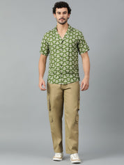 Kotty Men Cuban Collar Conversational Printed Casual Shirt