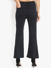 Kotty Women Black Flared High-Rise Clean Look Stretchable Jeans