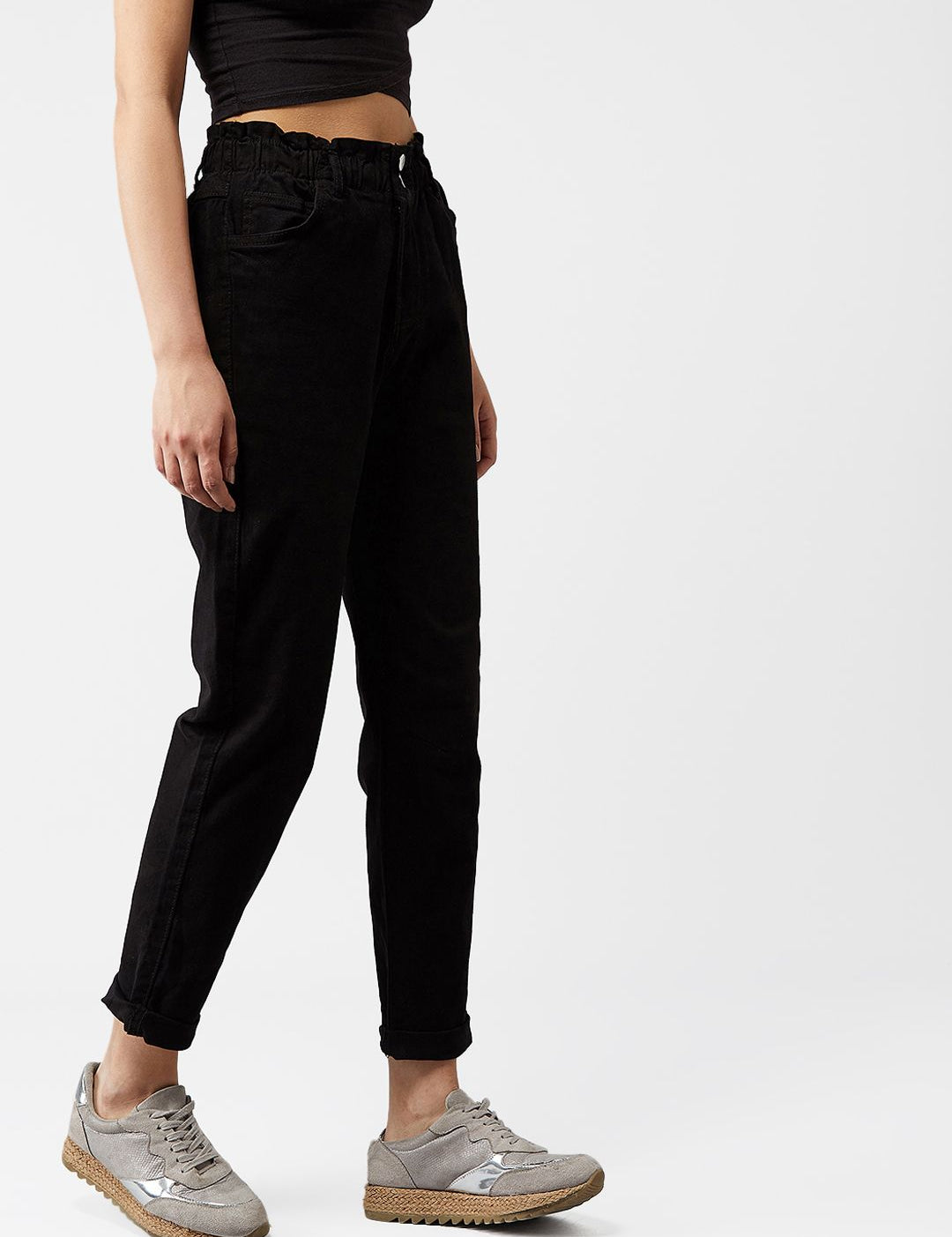 Kotty Women Black Boyfriend Fit Jeans