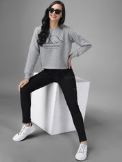 Kotty Women Grey Printed Sweatshirt
