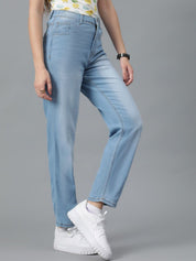 Kotty Women Jean Slim Fit High-Rise Light Fade Clean Look Stretchable Jeans