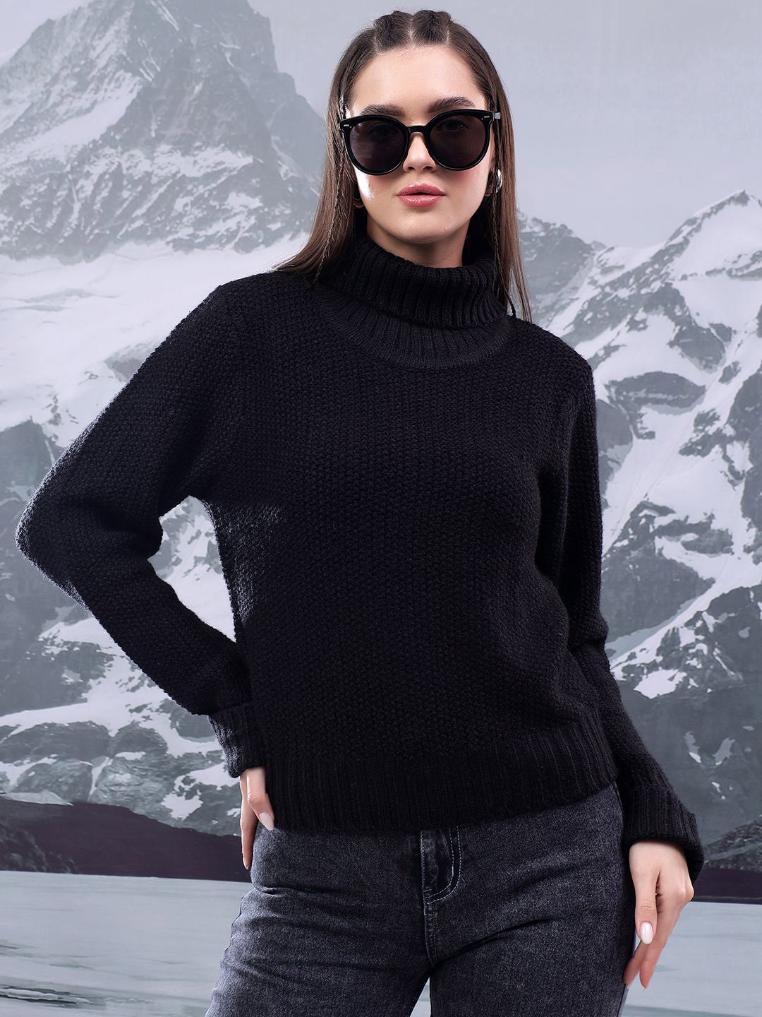 Kotty Women High Neck Pullover Sweater