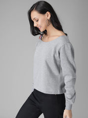 Kotty Women Grey Solid Sweatshirt