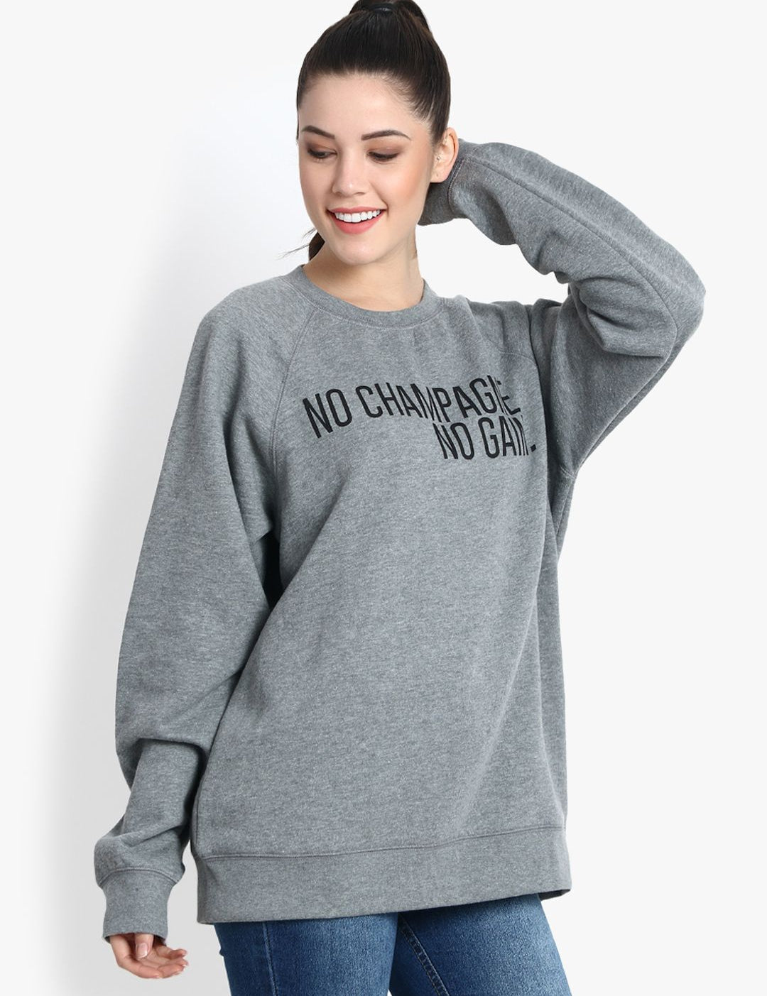 Kotty Women Grey Printed Sweatshirt