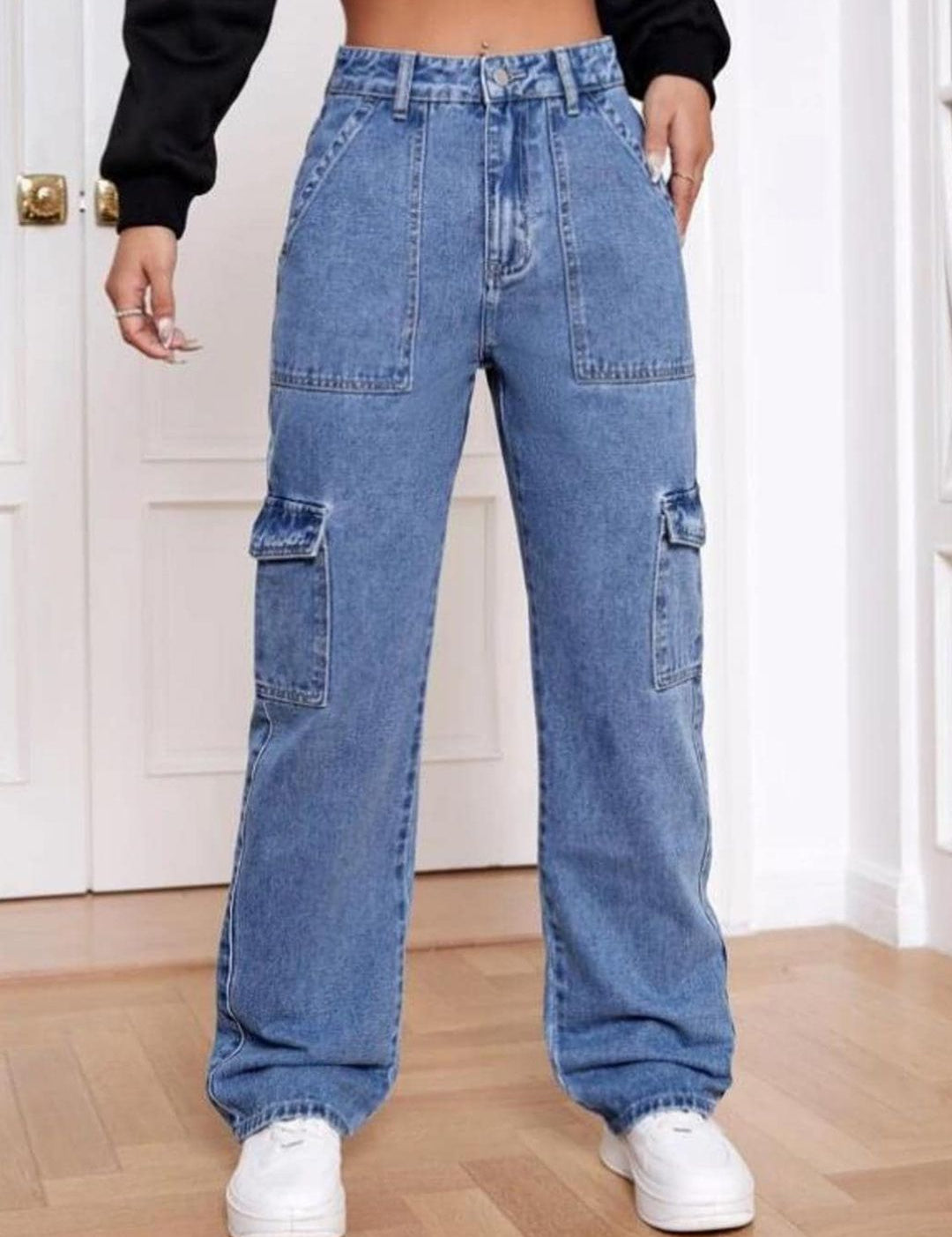 Kotty Women Jean Straight Fit High-Rise Clean Look Stretchable Cotton Jeans