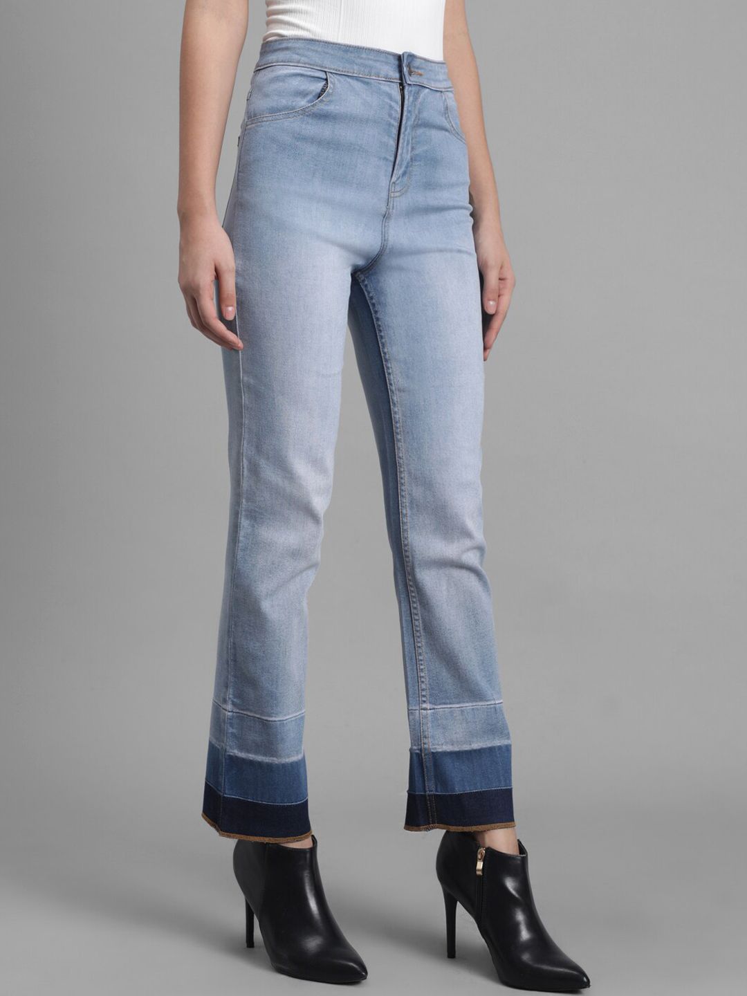 Kotty Women Blue Flared High-Rise Clean Look Jeans