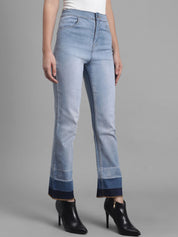 Kotty Women Blue Flared High-Rise Clean Look Jeans