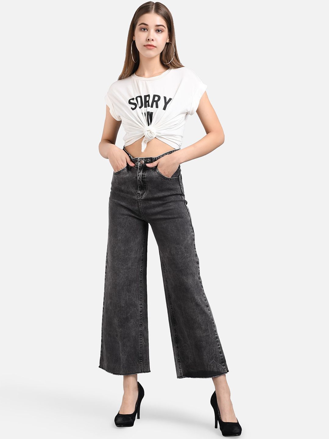 Kotty Women Pack Of 2 Jean Flared High-Rise Stretchable Jeans