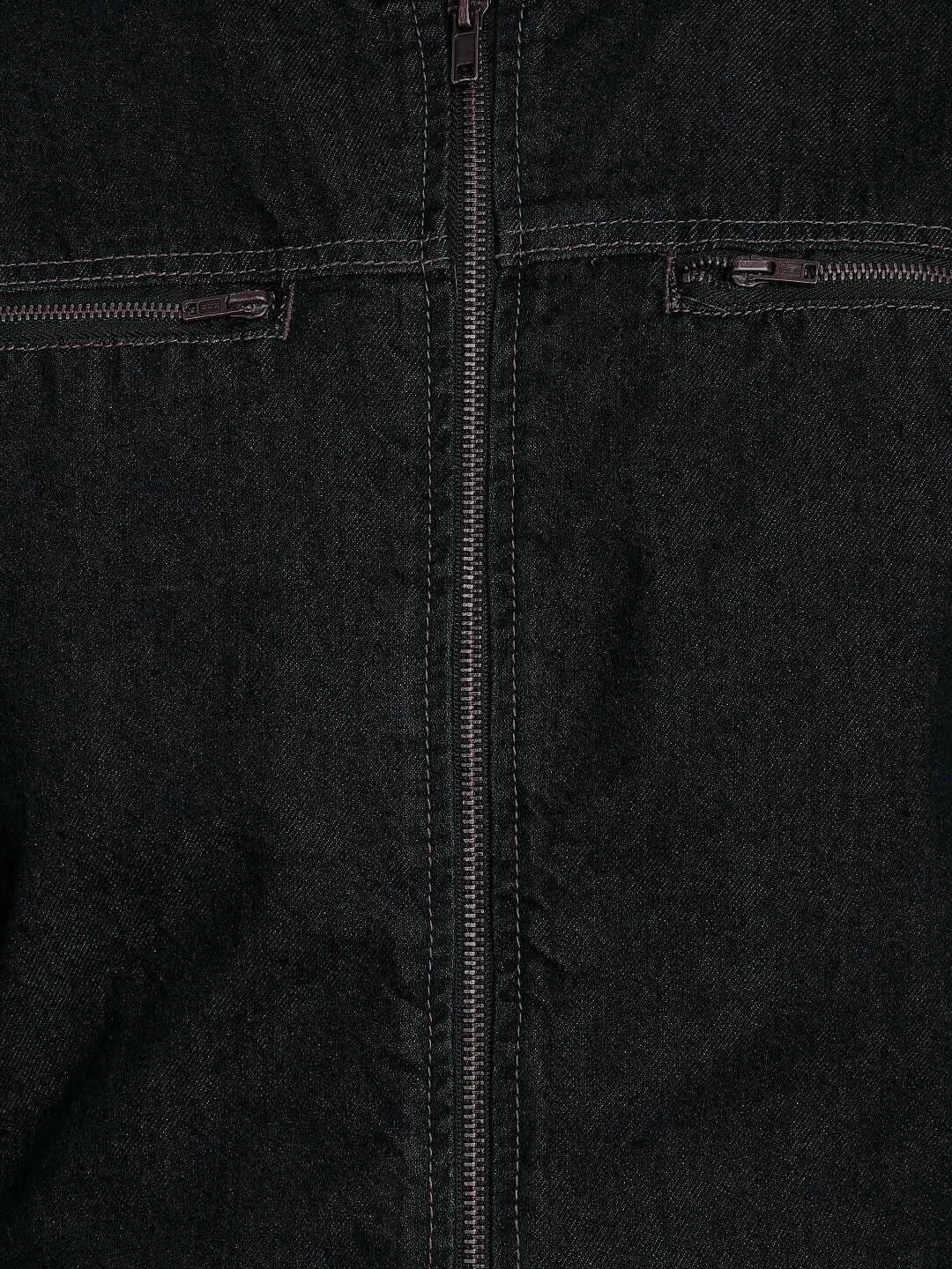 Kotty Men Black Solid Denim Jacket