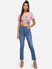 Kotty Women Blue Skinny Fit High-Rise Low Distress Jeans