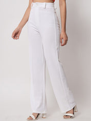 KOTTY BIZwear Women Relaxed Straight Leg Straight Fit High-Rise Easy Wash Trousers