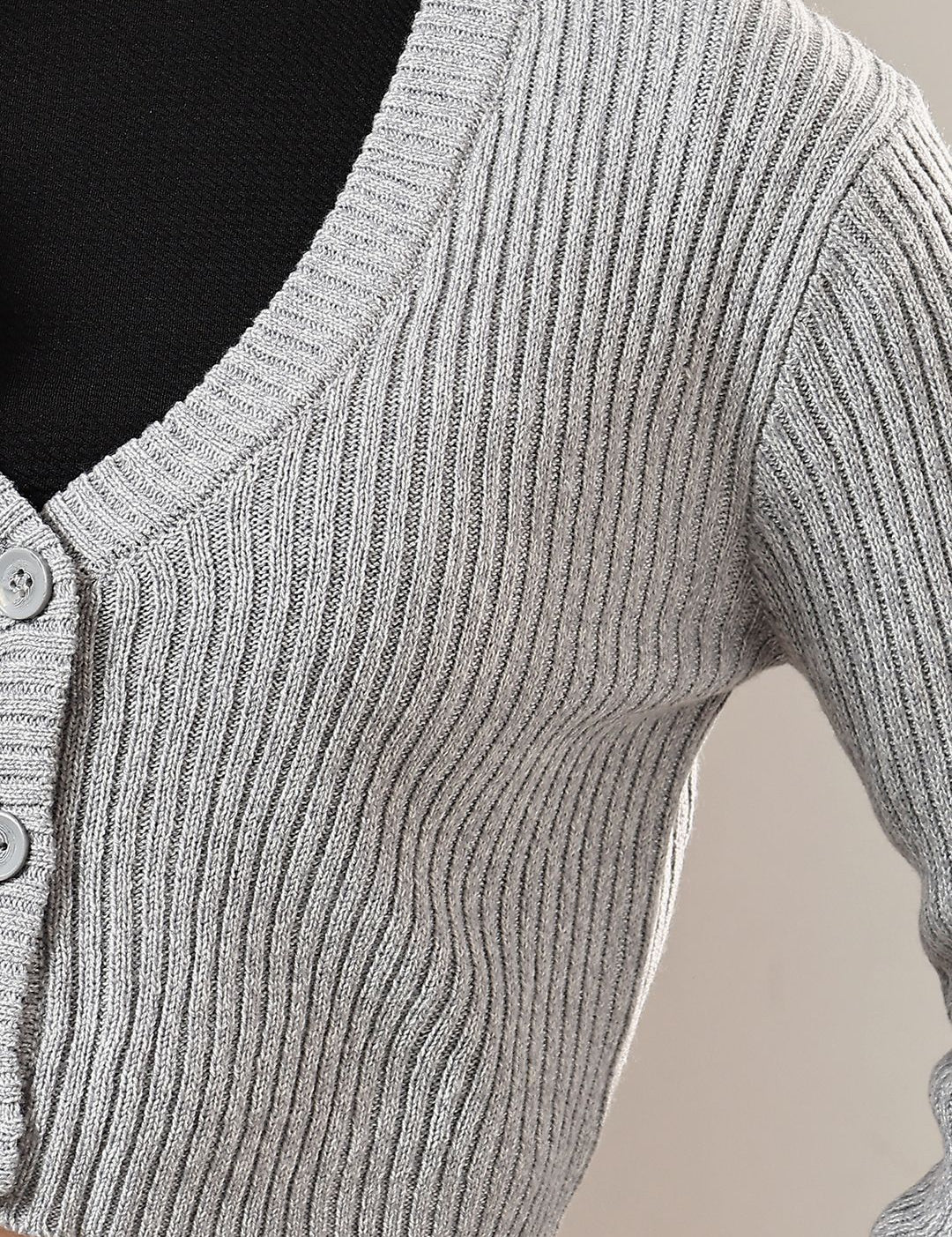 Kotty Women Ribbed Crop Cardigan