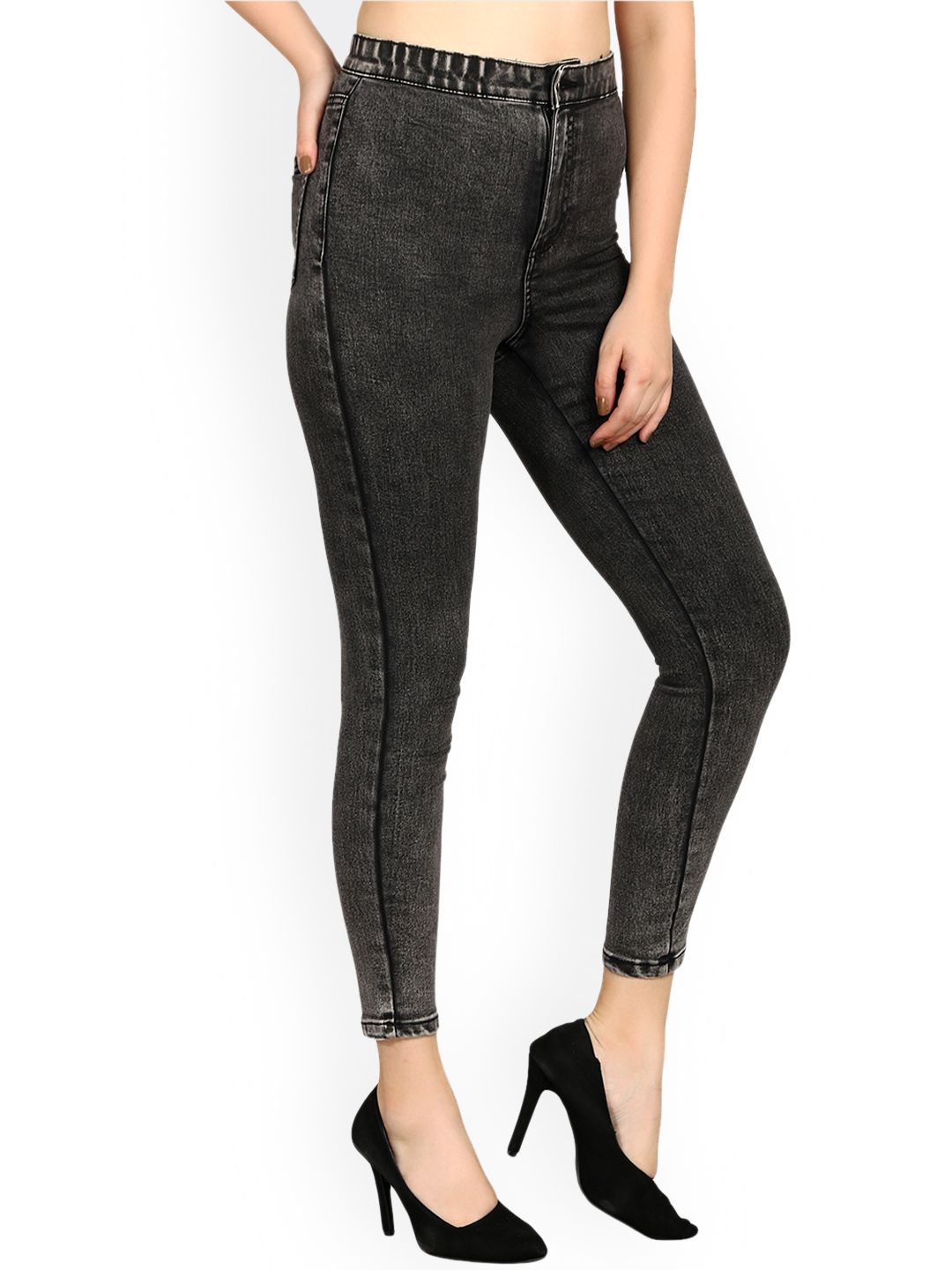 Kotty Women Black Skinny Fit High-Rise Clean Look Jeans