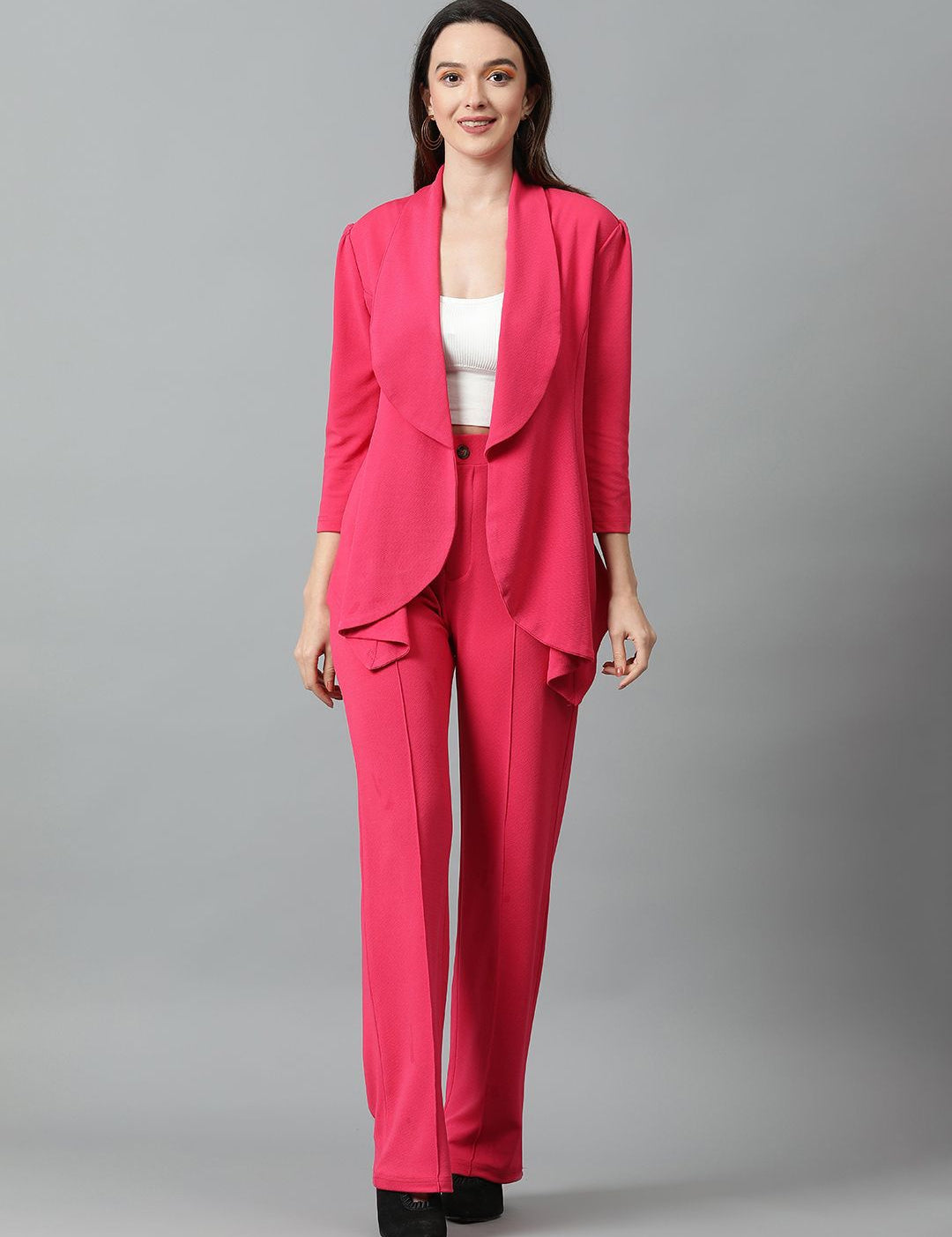 Kotty Pink Shawl Neck Blazer & Trousers