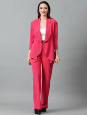 Kotty Pink Shawl Neck Blazer & Trousers