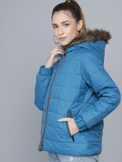 Kotty Woman Blue Lightweight Longline Puffer Jacket