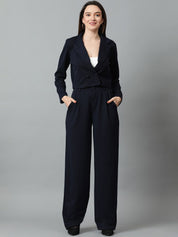 KOTTY BIZwear Basics Notched Lapel Collar Blazer With Trousers