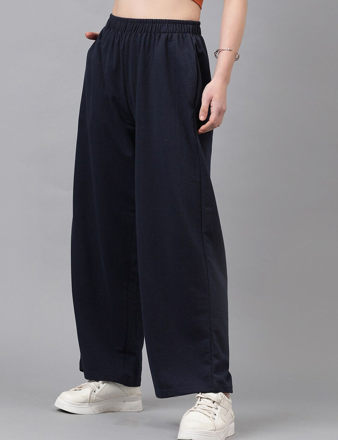 KOTTY Basics Women High-Rise Wide-Leg Track Pants