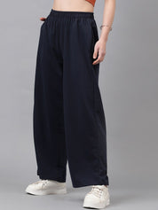 KOTTY Basics Women High-Rise Wide-Leg Track Pants