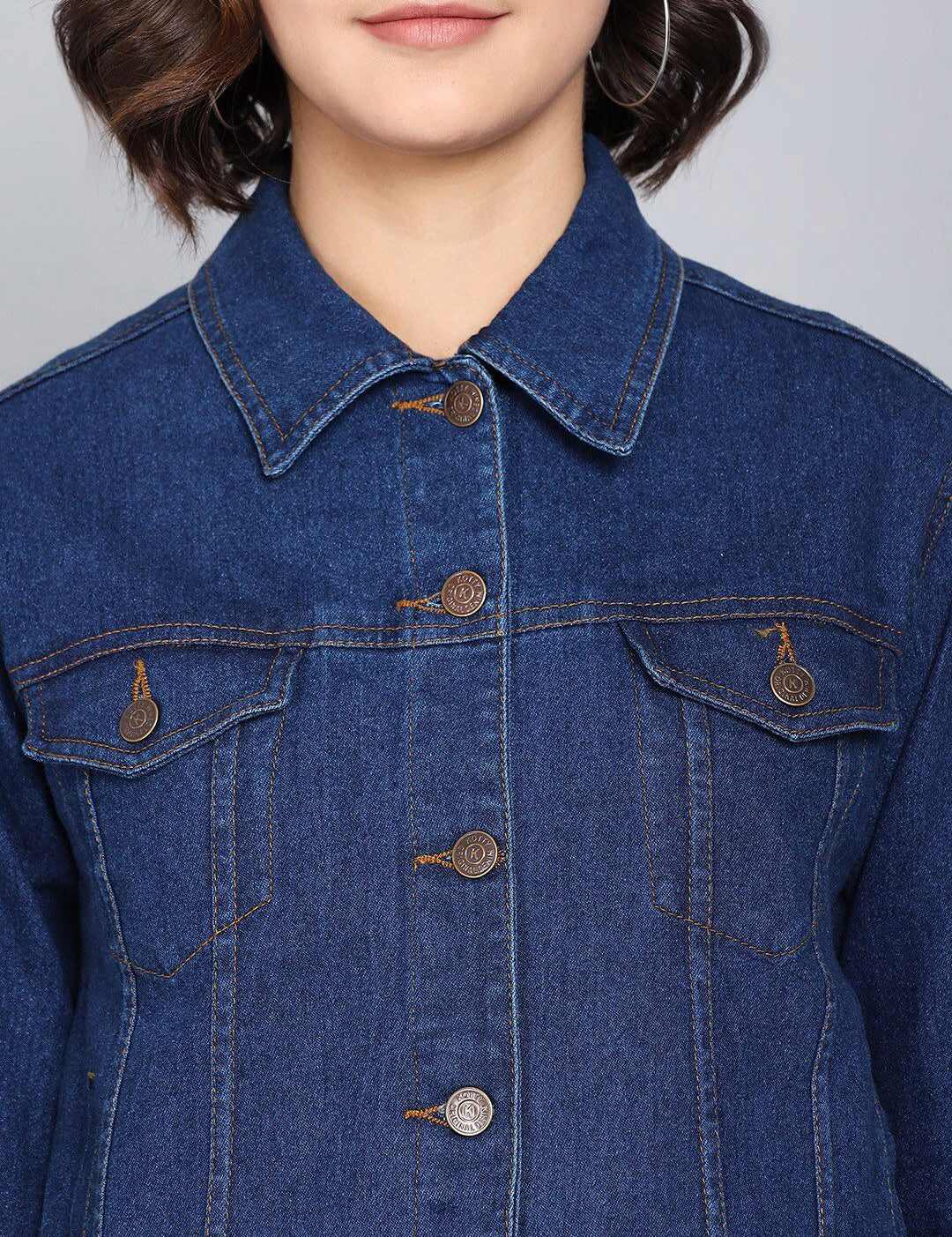 Kotty Women Blue Washed Denim Jacket
