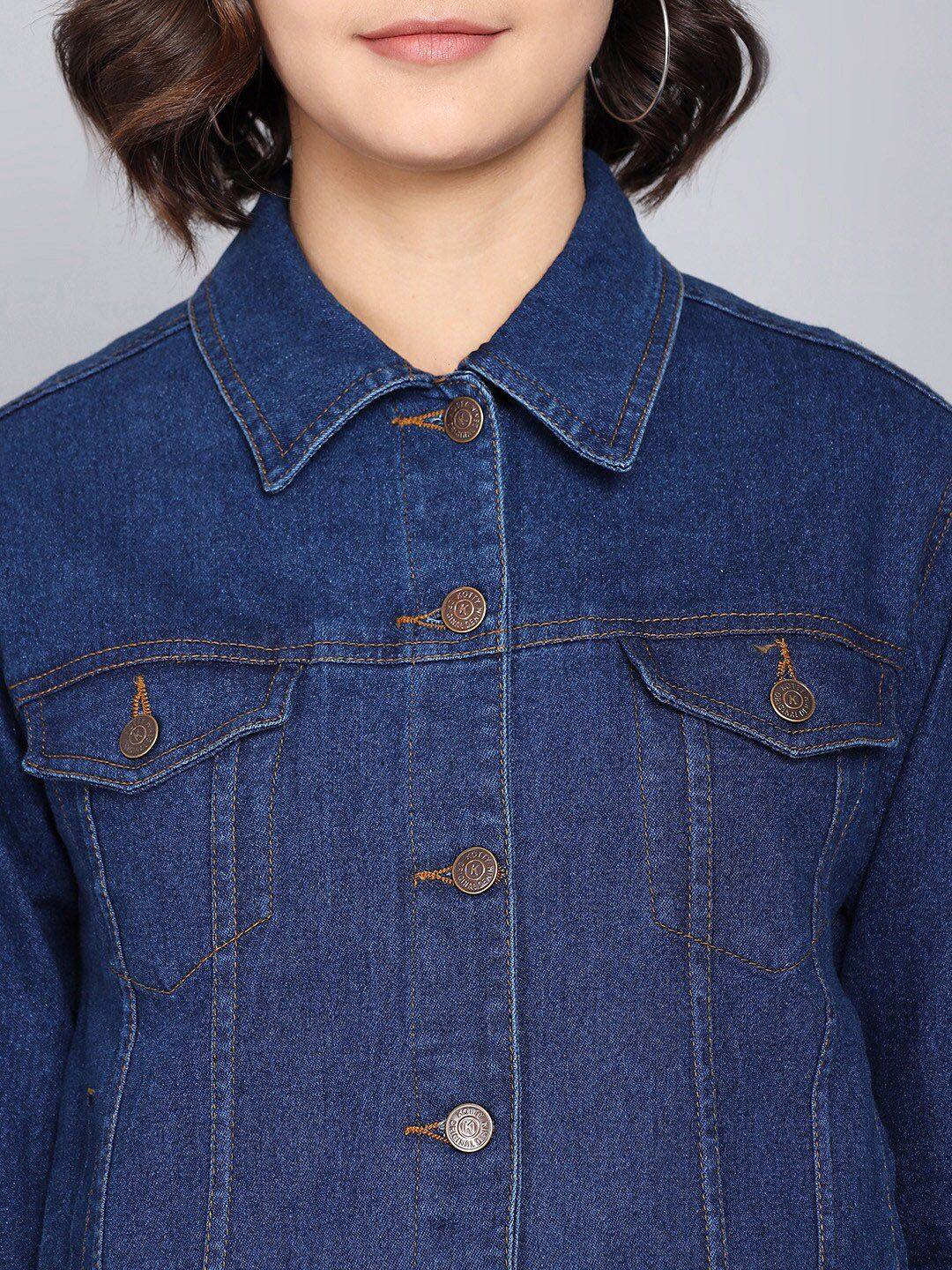Kotty Women Blue Washed Denim Jacket