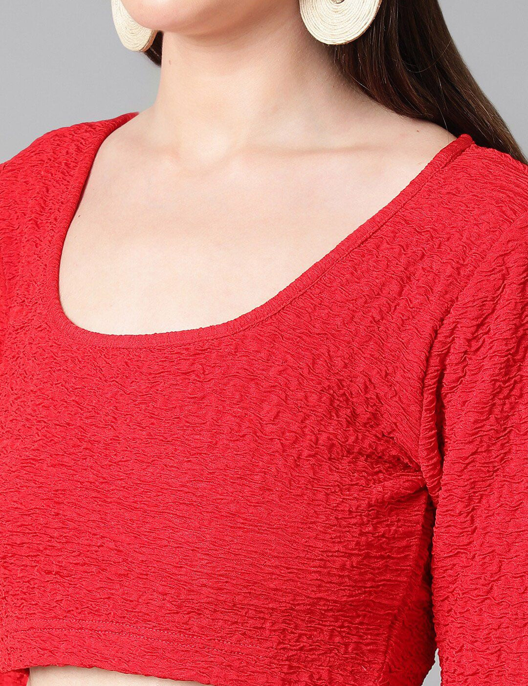 Kotty Long Sleeves Crop Top & Slip-On Skirt